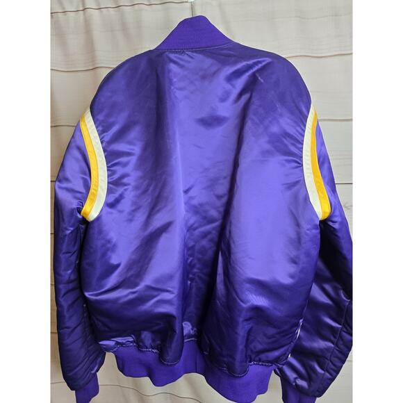 Vintage Starter NBA Los Angeles Lakers Satin Bomber Jacket Men's Sz XL - Picture 9 of 12